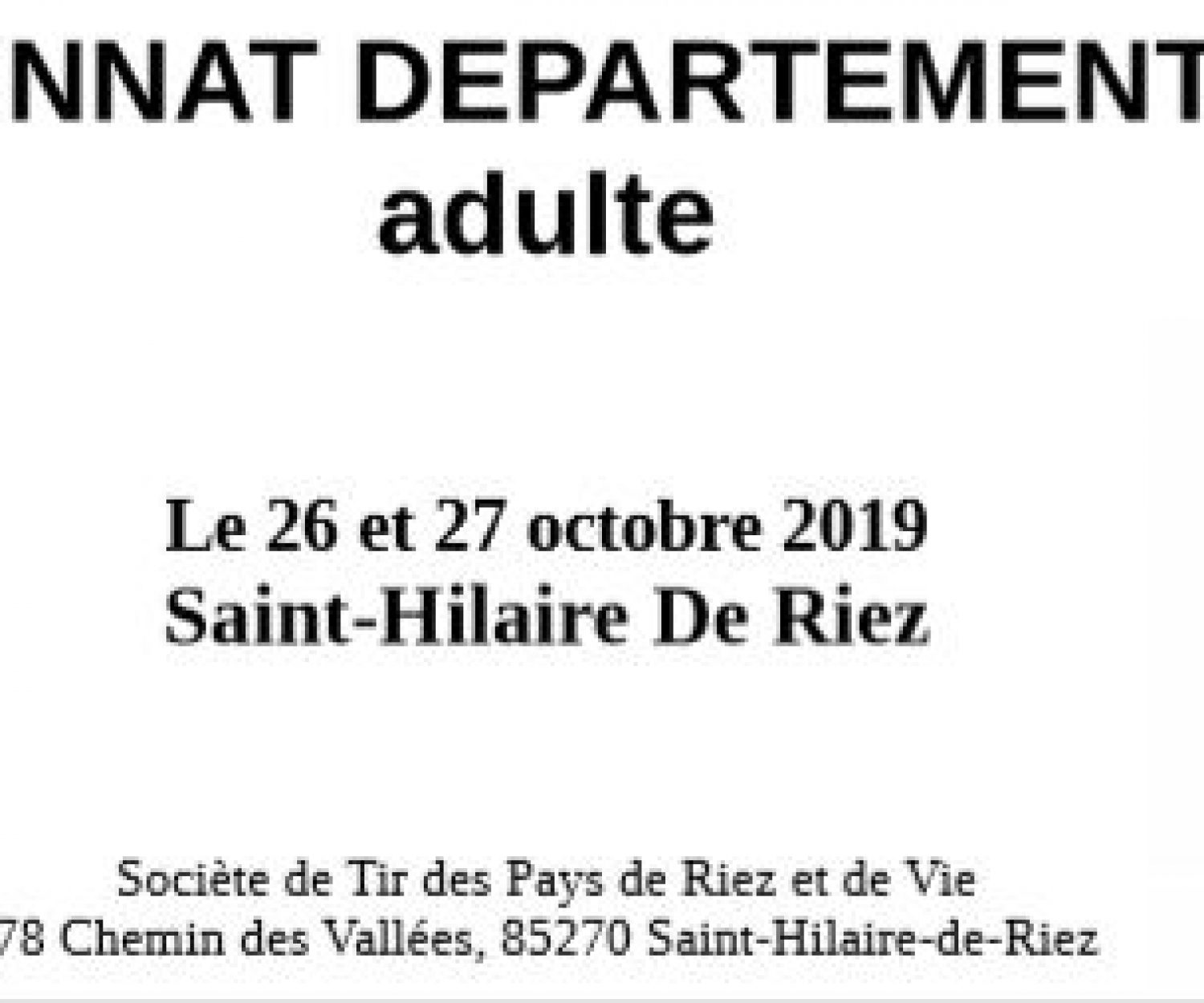 championnat départemental Tir Adulte vendée